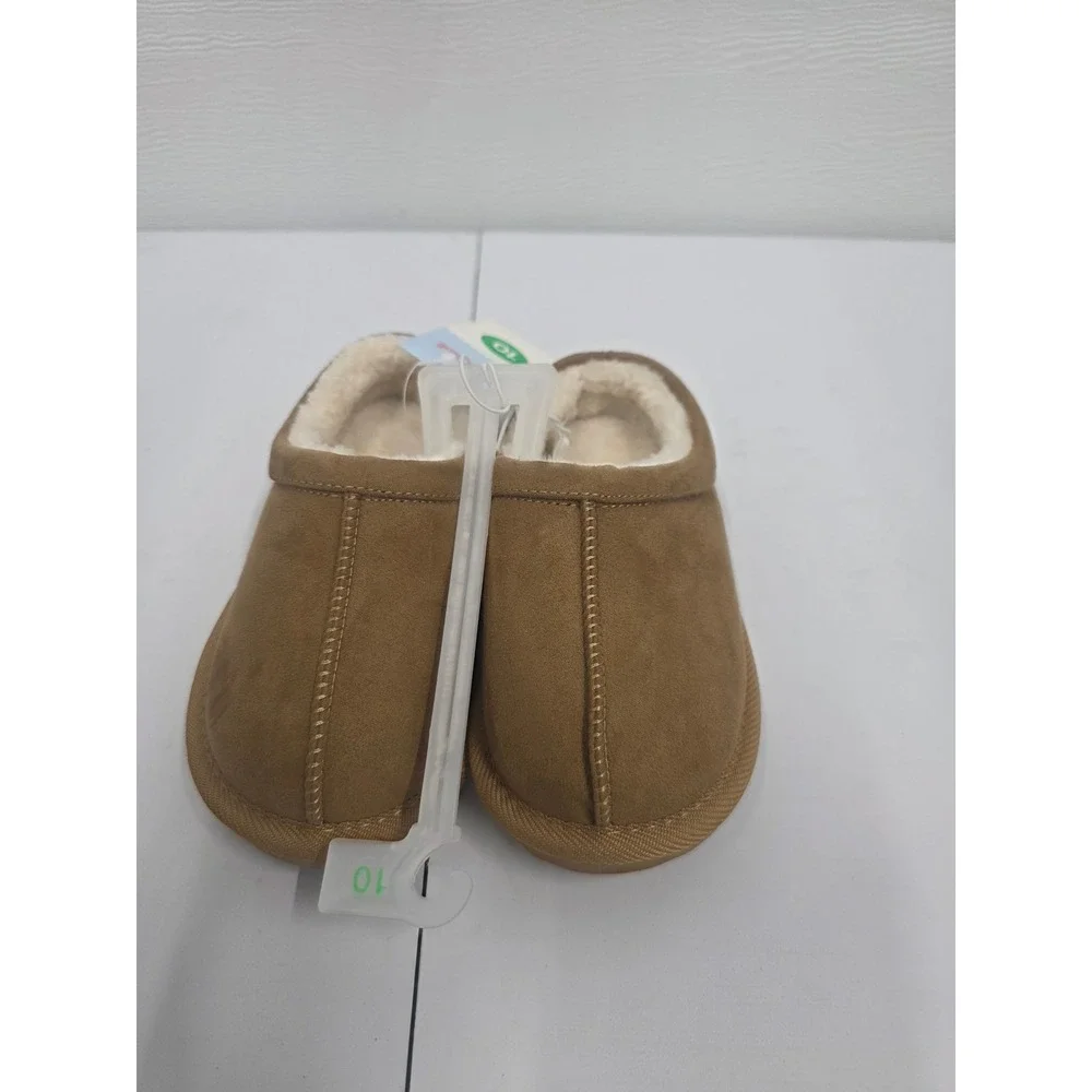 Cat & Jack Toddler Suede Moccasin Slippers Chestnut Brown Faux Fur Size 10 NEW